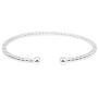 AeraVida Stylish Linked 3 mm Round Beads of .925 Sterling Silver Cuff Bangle Bracelet