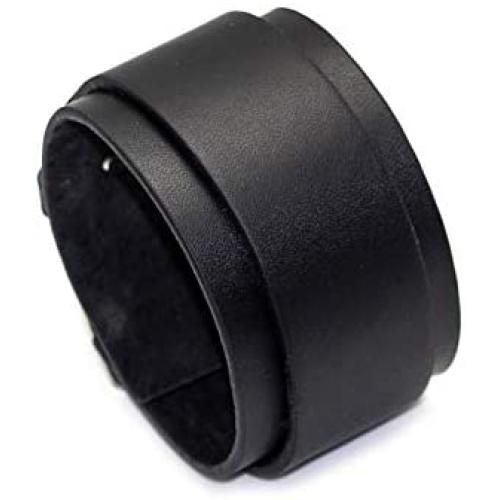 Xusamss Punk Rock Alloy Buckle Cuffs Adjustable Bangle Leather Wristband Bracelet,7''-8''