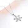 PEIMKO 925 Sterling Silver Snowflake Necklace Romantic CZ Christmas Snowflake Pendant Necklace Jewelry Gifts for Women Girls 18'' Silver Chain