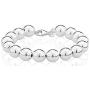 Miabella 925 Sterling Silver Italian Handmade 10mm Bead Ball Strand Bracelet for Women 7.25, 8 Inch Made in Italy