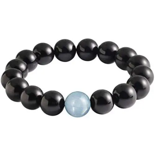 Jewever Black Obsidian with Tiger eye Womens Mens Bracelet Stretch Healing Crystal 12mm Beads Gemstone Unisex 7'' Jewever Black Obsidian with Tiger eye Womens Mens Bracelet Stretch Healing Crystal 12mm Beads Gemstone Unisex 7''
