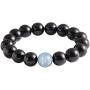 Jewever Black Obsidian with Tiger eye Womens Mens Bracelet Stretch Healing Crystal 12mm Beads Gemstone Unisex 7''
