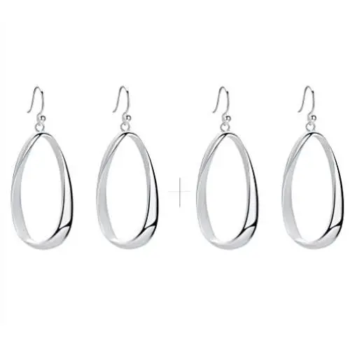 SA SILVERAGE 925 Sterling Silver Twisted Hoop Earrings Oval Round Dangle Teardrop Earrings For Women SA SILVERAGE 925 Sterling Silver Twisted Hoop Earrings Oval Round Dangle Teardrop Earrings For Women
