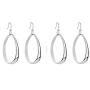 SA SILVERAGE 925 Sterling Silver Twisted Hoop Earrings Oval Round Dangle Teardrop Earrings For Women