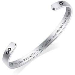Ldurian Inspirational Bangle Bracelets Gifts for Women Men Mantra Cuff Bangle Daily Reminder Motivational Present