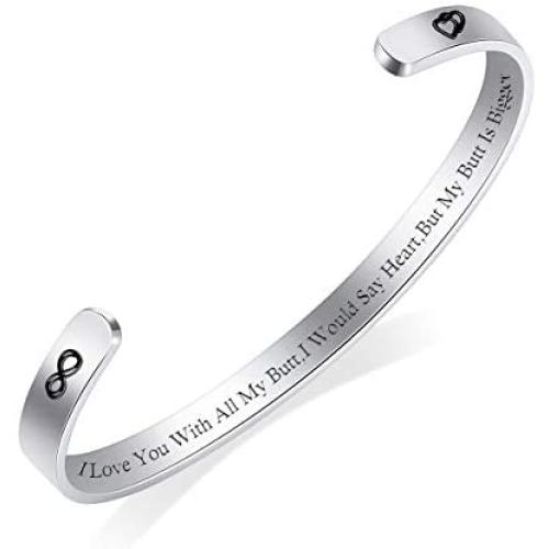 Ldurian Inspirational Bangle Bracelets Gifts for Women Men Mantra Cuff Bangle Daily Reminder Motivational Present