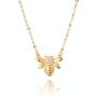 Bee Gold Coin Honeycomb Pendant Choker Necklace for Women Teen Girls S925 Sterling Silver Dainty Crystal CZ Diamond Queen Bee Bumble Bee Hive BFF Necklace Long Chain Cute Animal Charm Jewelry Gift