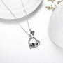 AOBOCO Funny Panda Daughter Necklace Sterling Silver Heart Pendant Embellished with Crystals from Austria - Always My Daughter Forever My Friend, Gifts for Daughter Daughter-in-law Stepdaughter