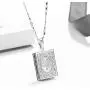 HSJack Women Girls Locket Necklaces Square Book Shape 2 Slot Photo Frame Pendant Necklace Jewelry