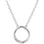 Sterling Silver Hammered Open Circle Moon Pendant 16.53'' with 2.75'' extension
