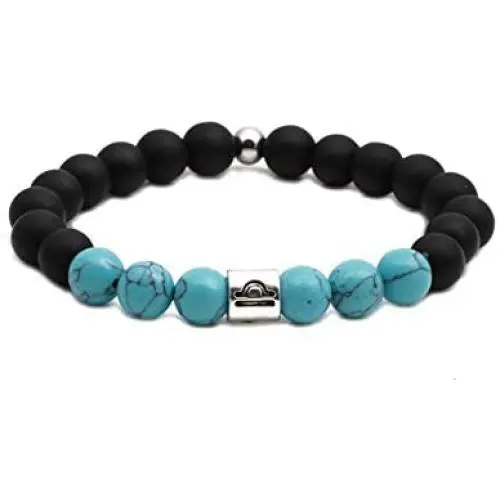 MiniJewelry Men Women 12 Zodiac Birthday Sign Turquoise Bracelet Elastic Stretch Beaded Blessing Bracelet Constellations Bracelet MiniJewelry Men Women 12 Zodiac Birthday Sign Turquoise Bracelet Elastic Stretch Beaded Blessing Bracelet Constellations Bracelet