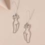 3 Pairs boob earrings Abstract Silver female Body Earrings Picasso women shape earrings wire face earrings-silver