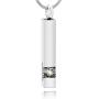 LYFML Crystal Cremation Jewelry Urn Cube Memorial Ashes Necklace Pendant Keepsake, White Birthstone Series