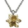 Kiola Designs Gold Toned Welsh Daffodil Flower Pendant Necklace