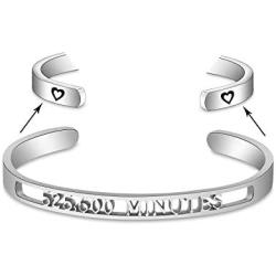 SEIRAA Rent Season of Love 525,600 Minutes Cuff Bangle Inspired Bracelet Broadway Musical Jewelry Gift for Her