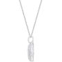 Elmas Round Natural Diamond Sterling Silver Diamond Heart Love Pendant Necklace for Teens Womens