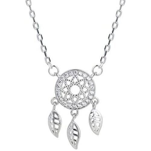MiniJewelry Women Tiny Dream Catcher Necklace Cute Girls Duaghters Dreamcatcher Sterling Silver Pendant Necklace