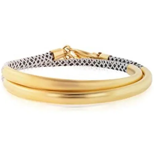 NIEVOS JEWELRY 24k Gold Plated Bracelet Wrap Around, Delicate 24k Gold Plated And White Bracelet. Delicate And Fashionable Love Designer Gift Jewelry Handmade Made By Women For Her