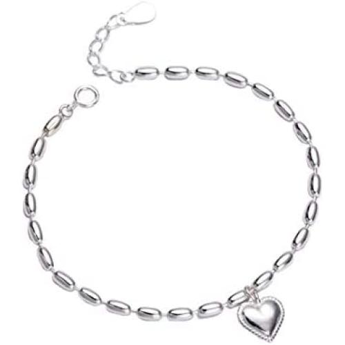 SLUYNZ Heart Bracelet for Women Teen Girls Sterling Silver Adjustable Endless Love Heart Link Bracelet