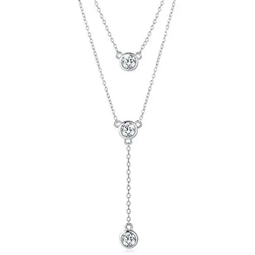 MUATOGIML 925 Sterling Silver Y-Shaped Love Heart Cross Double Layered Necklace Jewelry Gift for Women Girls MUATOGIML 925 Sterling Silver Y-Shaped Love Heart Cross Double Layered Necklace Jewelry Gift for Women Girls
