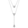 MUATOGIML 925 Sterling Silver Y-Shaped Love Heart Cross Double Layered Necklace Jewelry Gift for Women Girls