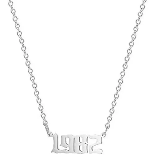 Glimmerst Stainless Steel Birth Year Necklace for Women Birthday Year Number Pendant Necklaces Memorable Anniversary Jewelry for Girls