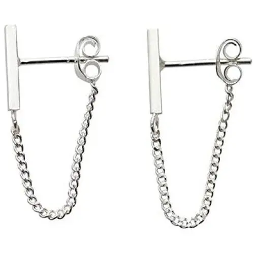 Cinlan Simple Chain 925 Sterling Silver Dangle Earrings Jewelry Minimalist Asymmetric earrings Cinlan Simple Chain 925 Sterling Silver Dangle Earrings Jewelry Minimalist Asymmetric earrings