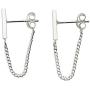 Cinlan Simple Chain 925 Sterling Silver Dangle Earrings Jewelry Minimalist Asymmetric earrings