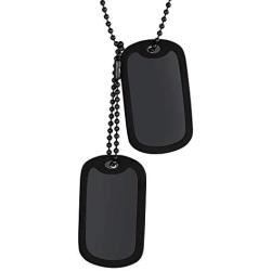 Richsteel Hip Hop Military Army Style Carbon Fiber/Bible/Bullet Dog Tags Pendant Necklace for Men Women Stainless Steel/18K Gold Plated Personalized ID/Name Jewelry (with Gift Box)