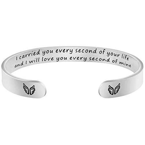 Joycuff Miscarriage Jewelry Memorial Gifts for Loss of Baby Daughter Sympathy Gifts Remembrance Bangle Bracelet Gifts for Women