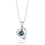 London Blue Topaz Pendant Earrings Necklace Set Sterling Silver 2.75 Carats