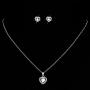 Acedre Bride Silver Bridal Necklace Earrings Set Crystal Wedding Jewelry Set Rhinestone Choker Necklace for Women and Girls (Set of 3)