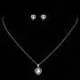 Acedre Bride Silver Bridal Necklace Earrings Set Crystal Wedding Jewelry Set Rhinestone Choker Necklace for Women and Girls (Set of 3) Acedre Bride Silver Bridal Necklace Earrings Set Crystal Wedding Jewelry Set Rhinestone Choker Necklace for Women and Girls (Set of 3)