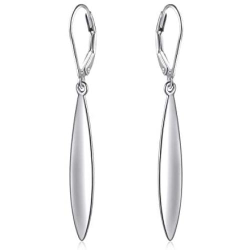 S925 Sterling Silver Vertical Dangle Drop Earrings Gifts for Women Men