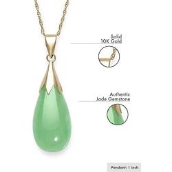Natural Jade Necklace Pendant in 10K Gold