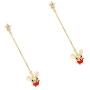 Happyyami Adorbale Mouse Drop Dangle Earring Charm Rat Animal Stud Earrings Jewelry Decorative Gift for Women Girls (Golden and Red)