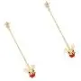 Happyyami Adorbale Mouse Drop Dangle Earring Charm Rat Animal Stud Earrings Jewelry Decorative Gift for Women Girls (Golden and Red)