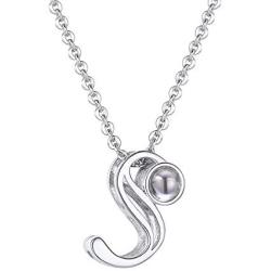 GoldChic Jewelry i Love u Necklace in 100 Languages, Old English Initial Necklace for Women/Girls,I Love You Necklaces for Girlfriend, Adjustable Chain Length 18''-20'', with Gift Box