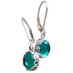 Recycled Vintage Mason Jar Sterling Silver Botanical Collection Leverback Earrings