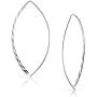 SolidSilver - Sterling Silver Diamond Cut Elongated Teardrop Shaped Dangle Earrings | Sterling Silver or Yellow Gold Dipped