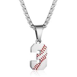 TLIWWF Inspiration Baseball Jersey Number Necklace Stainless Steel Charms Number Pendant for Boys Men