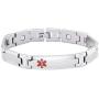 linnalove Strong Male Medical Alert Bracelets for Men and Women Stainless Steel Mangetic id Bracelets
