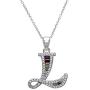 Pori Jewelers Sterling Silver Baguette and Round-Cut Crystal Initial Pendant Necklace