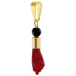 In Season Jewelry 18k Gold Plated Red Figa Hand Good Luck Evil Eye Protection Charm