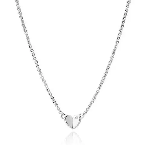 Molly B London Sterling Silver Necklace for Teenage Girls with First Diamond Heart - Perfect Birthday Gift