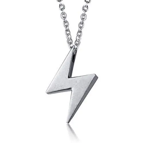 VNOX Vintage Antique Stainless Steel Lightning Bolt Pendant Necklace for Men Women,Free Chain 20 Inches VNOX Vintage Antique Stainless Steel Lightning Bolt Pendant Necklace for Men Women,Free Chain 20 Inches