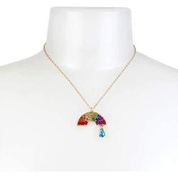Betsey Johnson Rainbow Pendant & Stud Earrings Set
