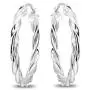 Sterling Silver Twist Round Hoop Earrings for Women Girls (3x15mm - 45mm Diameter) Sterling Silver Twist Round Hoop Earrings for Women Girls (3x15mm - 45mm Diameter)