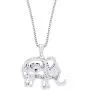 AFFY Round Cut Cubic Zirconia Elephant Floater Pendant Necklace in 14K White Gold Over Sterling Silver AFFY Round Cut Cubic Zirconia Elephant Floater Pendant Necklace in 14K White Gold Over Sterling Silver