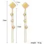 Tanpie Dangle Earrings for Women, Golden Long Tassel Stud Earrings, Fashion Jewelry for Valentine Friendship Tanpie Dangle Earrings for Women, Golden Long Tassel Stud Earrings, Fashion Jewelry for Valentine Friendship